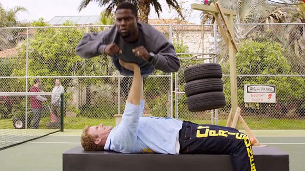 Will Ferrell plays a banker convicted of fraud who hires his friend (Kevin Hart) to toughen him up for the prison sentence he must serve in 'Get Hard.' (WARNER BROS.)