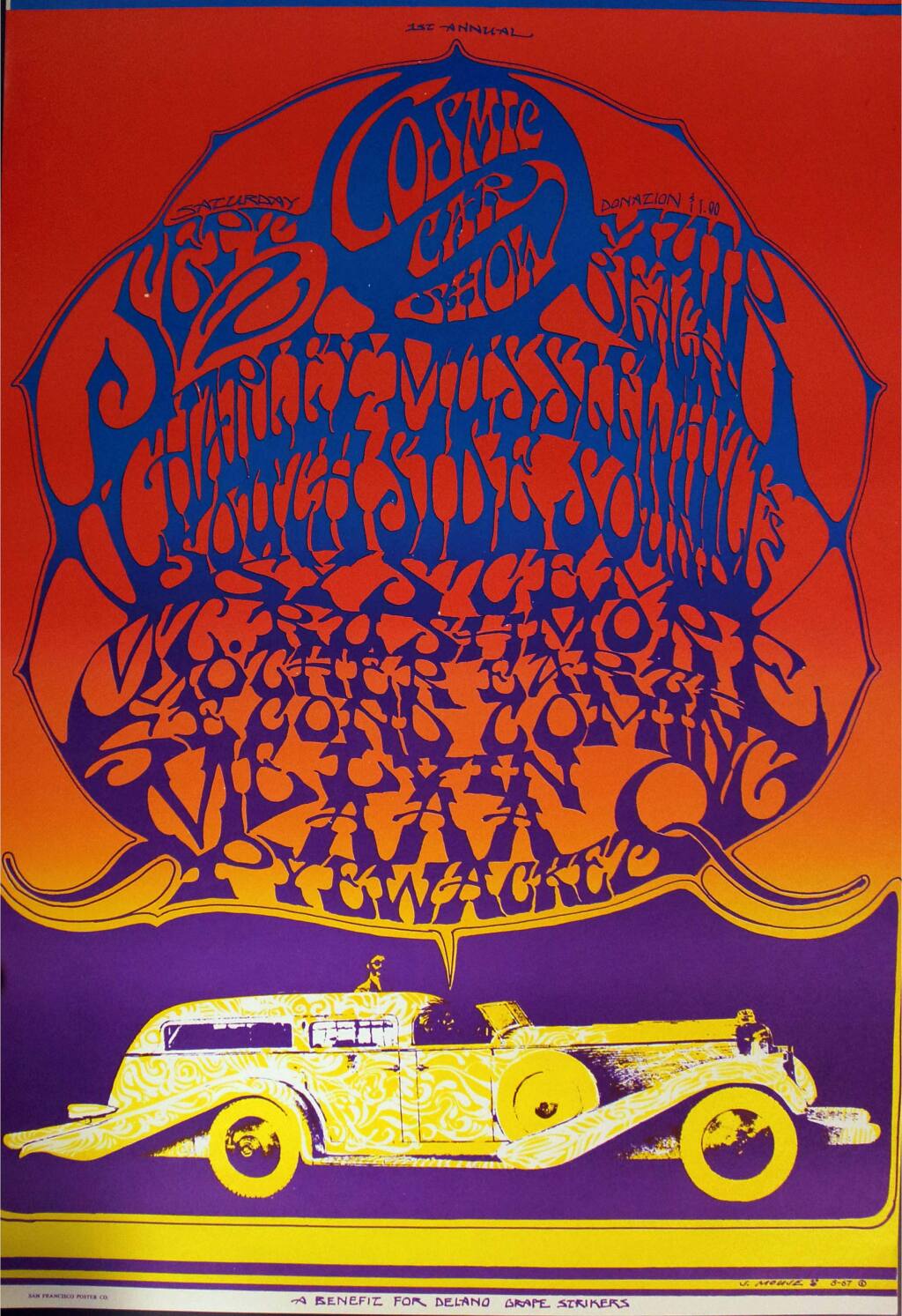 One of the classic psychedelic 1960s posters by longtime Sonoma County resident Stanley Mouse at the Museums of Sonoma County exhibit 'And the Beat Goes On.' (MUSEUMS OF SONOMA COUNTY)
