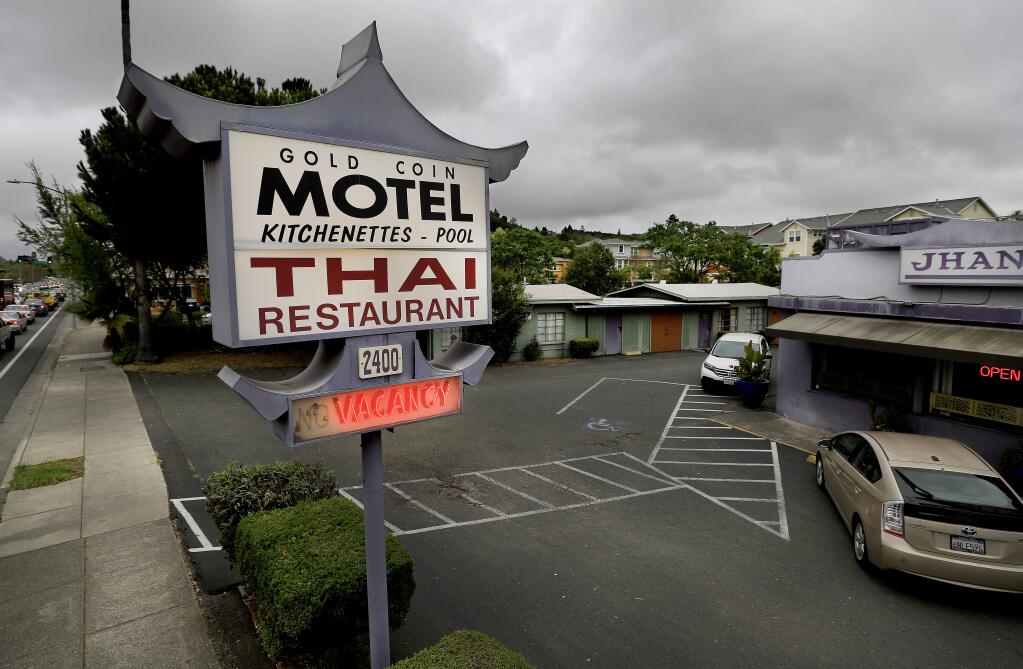The Gold Coin Motel in Santa Rosa, Monday, April 15, 2019. There is a plan afloat to buy the Gold Coin and convert it in to permanent housing for the homeless individuals. (Kent Porter / Press Democrat) 2019
