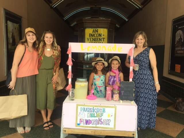The Houston mother (pictured far right) and her daughters had been displaced from their Houston home so they came to Sonoma to stay with friends. They were touched to come across the lemonade stand.