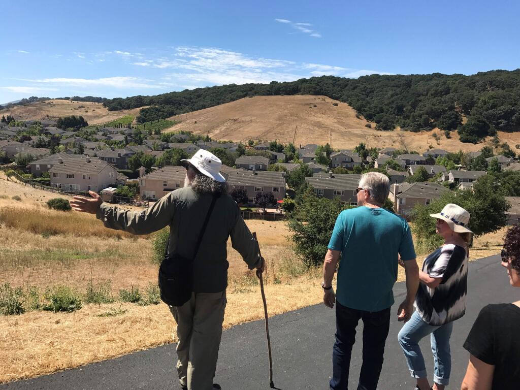 A group of residents participates in a nature walk on La Cresta Ridge in Petaluma, organized by the West Petaluma Hills Wildlife Corridor Coalition. KATHRYN PALMER FOR THE ARGUS-COURIER