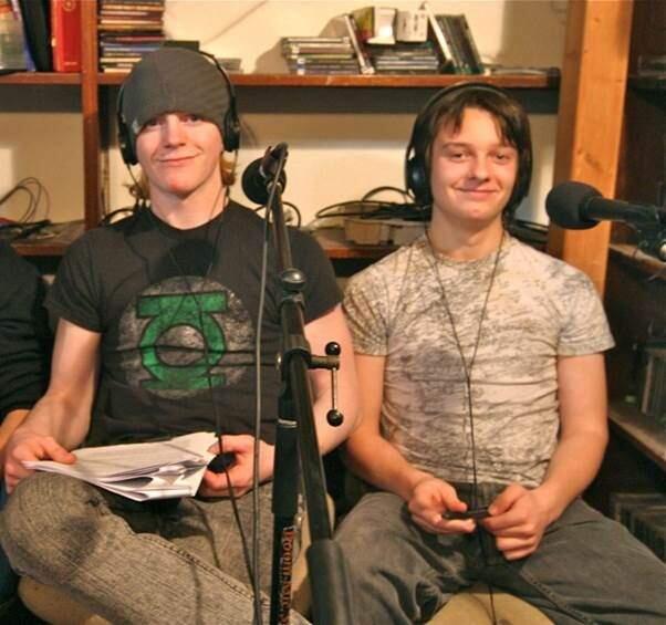 Talen Barton, left, and Teo Palmieri record a 'YouthSpeaksOut!' radio show. Barton, who lived with Palmieri's family, is suspected of killing the teen and his father. (Photo by Dan Roberts)
