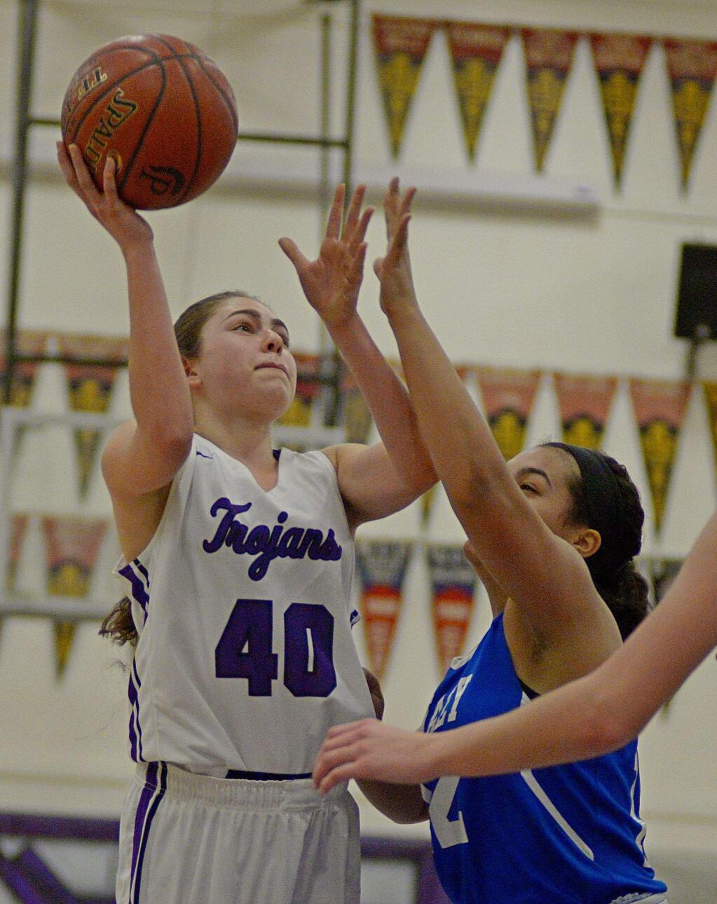 SUMNER FOWLER/FOR THE ARGUS-COURIERSheriene Arikat and Petaluma's T-Girls host Casa Grande in the first round of the North Coast Section playoffs Tuesday night. Tipoff is at 7 p.m.