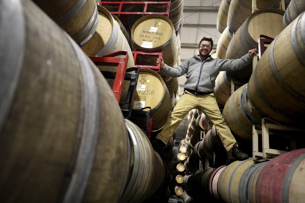 Hardy Wallace of Dirty and Rowdy Family Wines at Sugarloaf Crush facility in Santa Rosa on Thursday, Dec. 12, 2019. (Beth Schlanker/The Press Democrat, 2019)