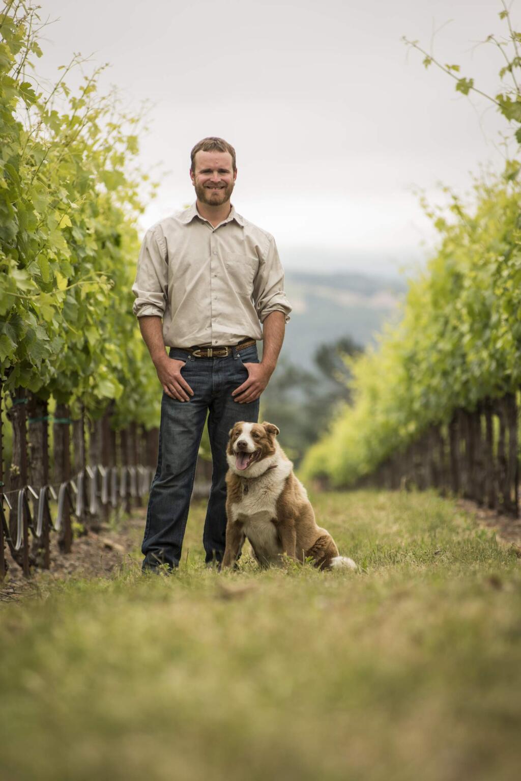 Jake Terrell, vineyard manager of St. Francis Winery & Vineyards in Santa Rosa, is among North Bay Business Journal's 2017 Forty Under 40 list of remarkable professionals younger than 40. (TIMM EUBANKS, May 25, 2016)
