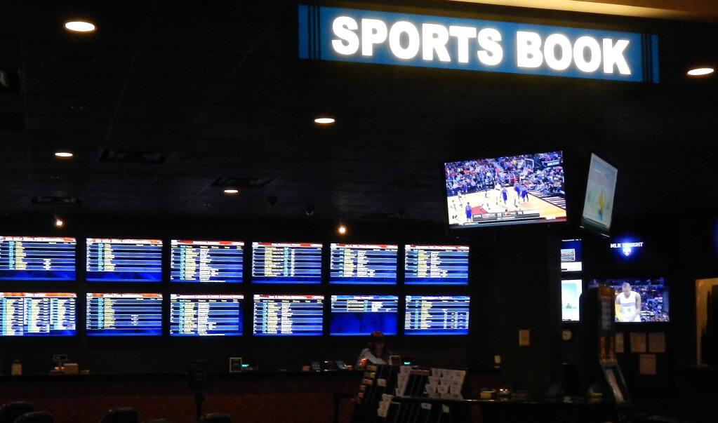 Voters in 2022 will decide if Indian casinos in California can add sports books, like those seen here at Boomtown Casino near Reno, Nevada. (Kathryn Reed / for North Bay Business Journal)
