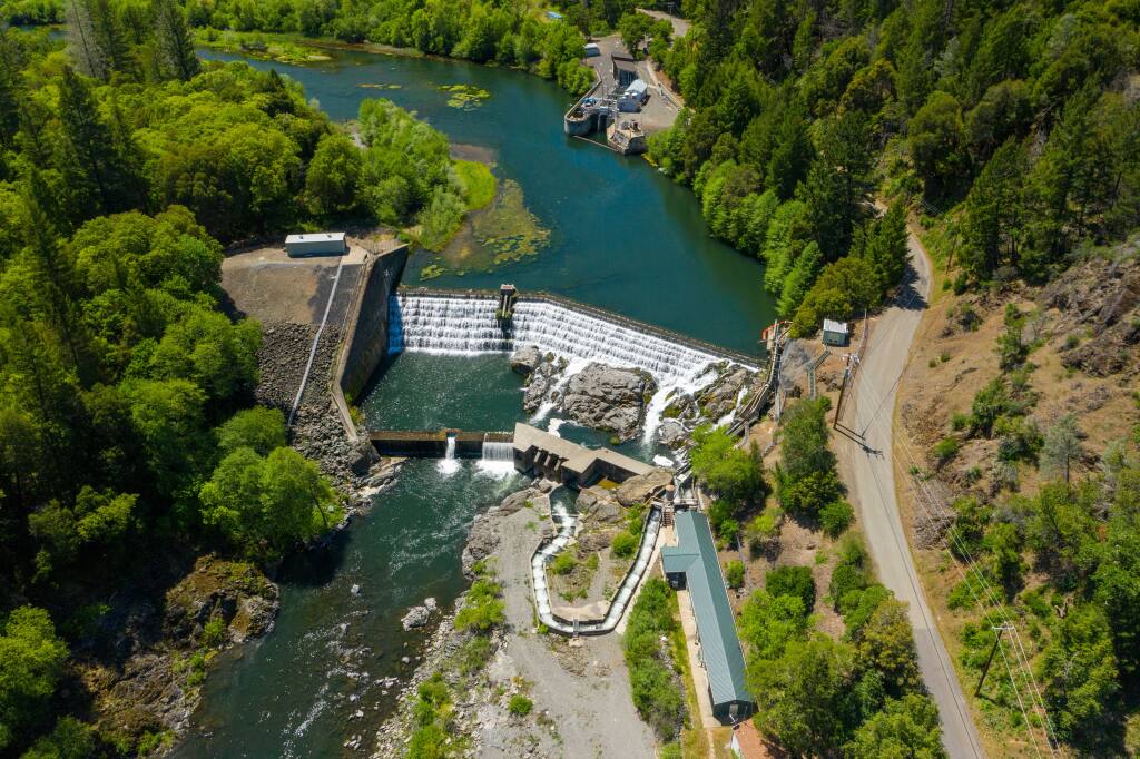 Cape Horn Dam and Van Arsdale Reservoir on the Eel River, part of the Potter Valley power plant. (Kyle Schwartz/Cal Trout)
