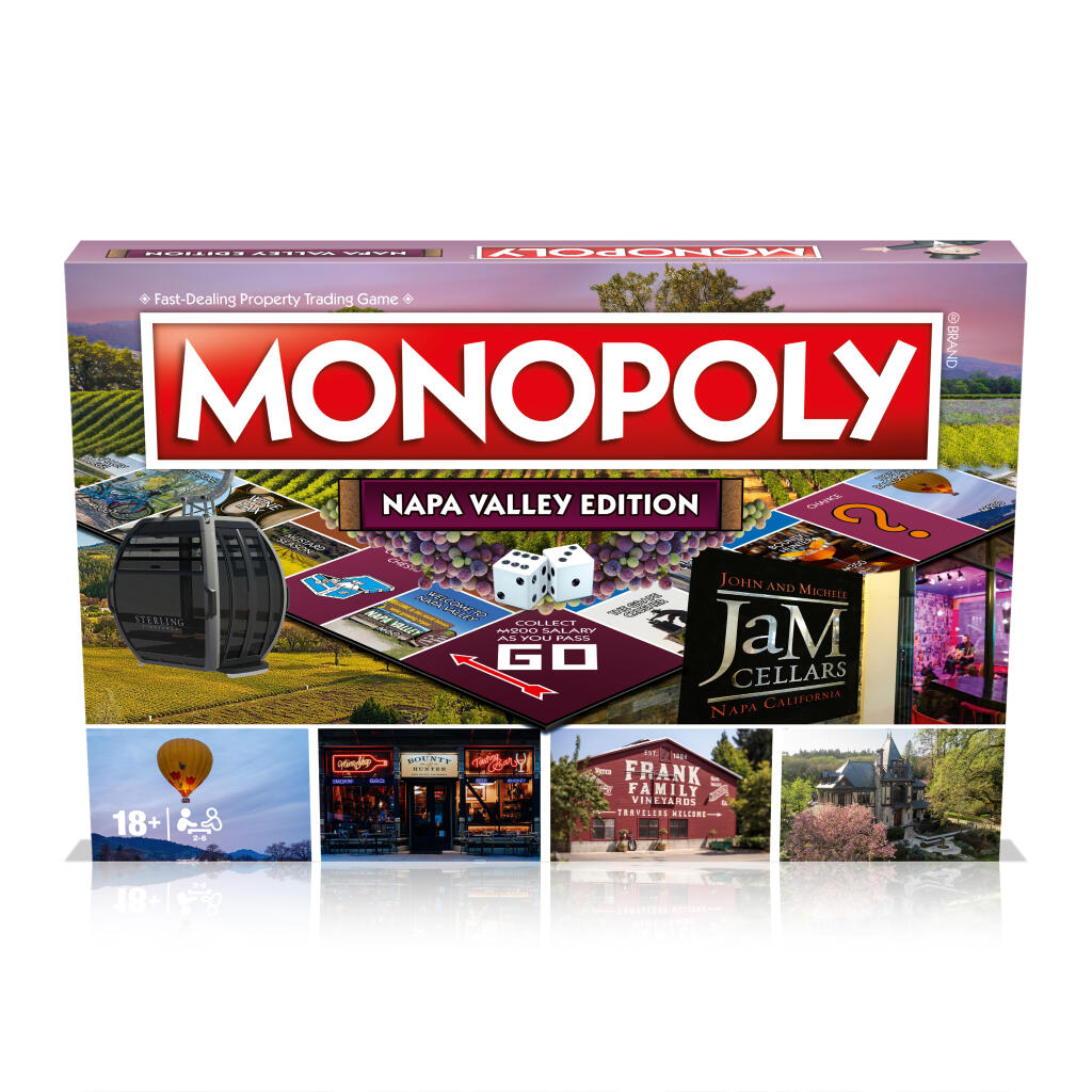 The new Monopoly Napa Valley Edition features representations of Napa Valley wineries and historic landmarks. (Top Trumps USA)