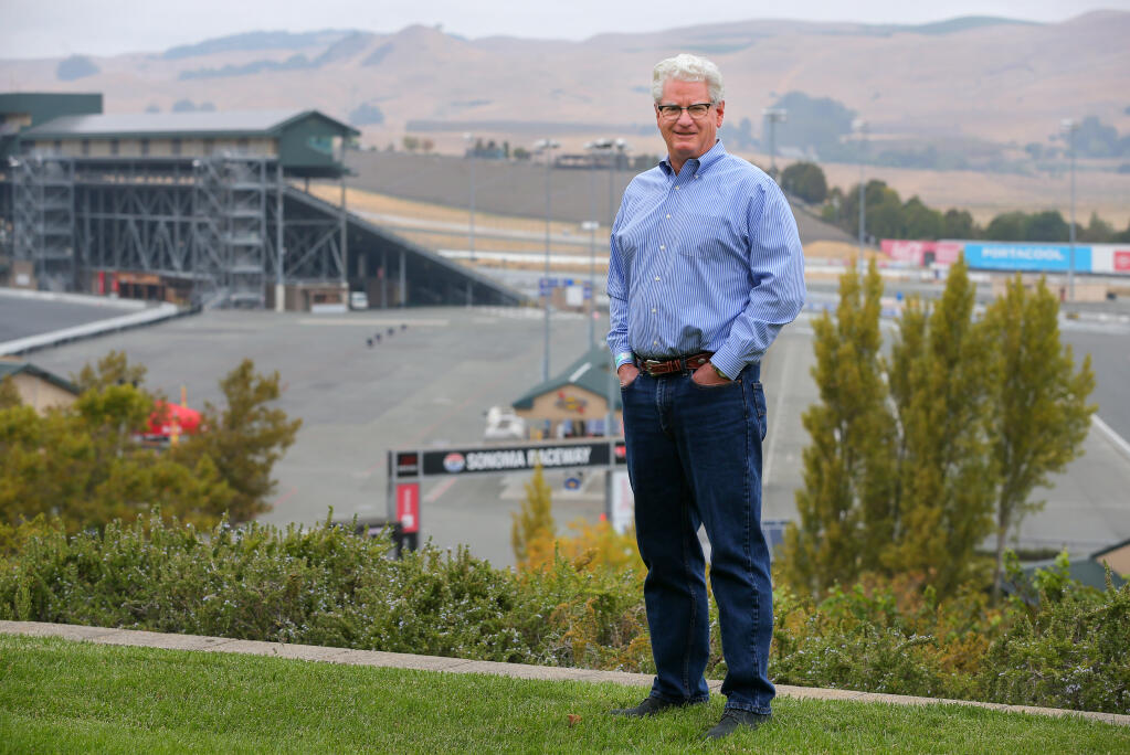 Steve Page is retiring at the end of the year, after 29 years as president and general manager of Sonoma Raceway. (Christopher Chung/ The Press Democrat)