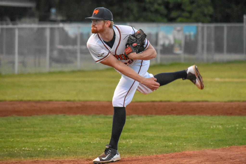 Stompers closer Jacob Cox has set a Pacific Association league record with his 20 saves so far this season, a number that oculd increase over the last three weeks of play. (James W. Toy III/Sonoma Stompers)