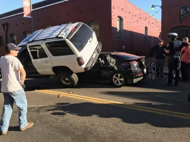 An SUV filled with marijuana collided with a sedan on West Third and Wilson streets in Santa Rosa, Wednesday, Oct. 25, 2017. (SUBMITTED PHOTO)