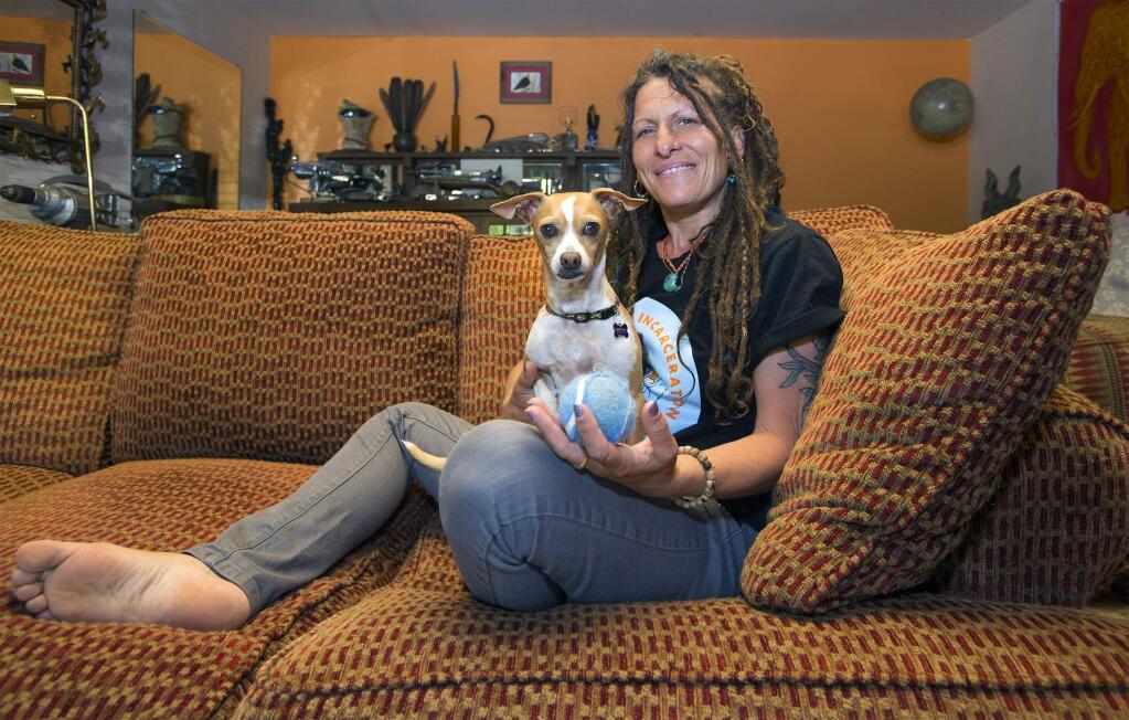 Second Chance participant, Lisa with her dog Simon. (Photo by Robbi Pengelly/Index-Tribune)