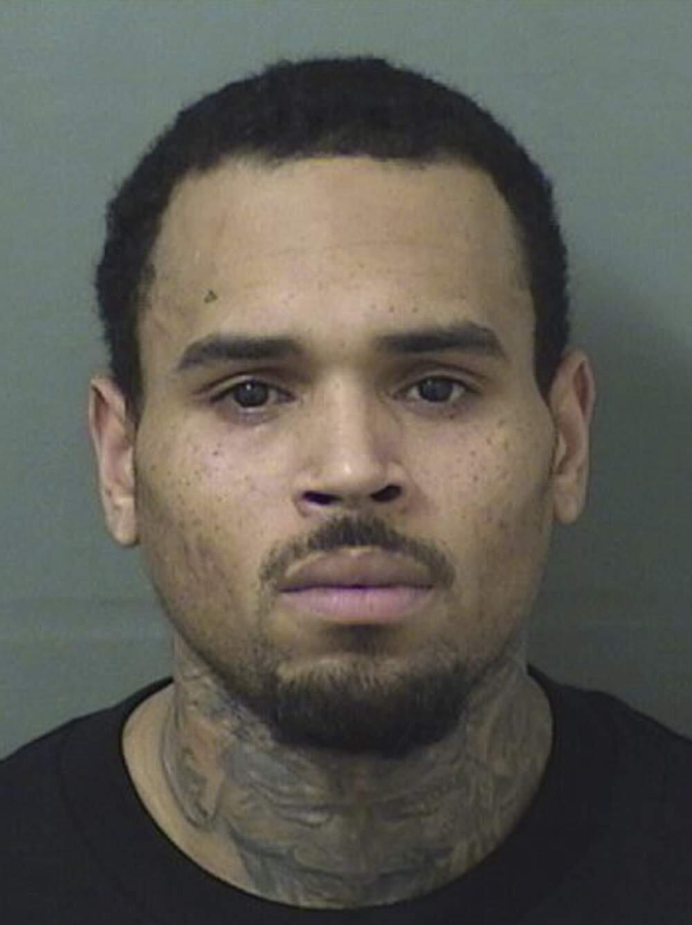 This booking photo provided by Balm Beach County Sheriff's Office shows Chris Brown. The singer walked off stage after his concert in Florida and into the hands of waiting sheriff's deputies, who arrested him on a felony battery charge and booked him into the Palm Beach County Jail. A sheriff's spokeswoman said the entertainer was released after posting $2,000 bond on the battery charge issued by the sheriff's office in Hillsborough County. (Balm Beach County Sheriff's Office via AP)