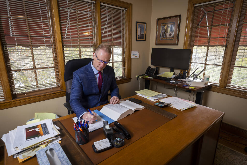 Lawyer Roy Miller in his Santa Rosa office on Thursday, March 3, 2022. (Photo by John Burgess/The Press Democrat