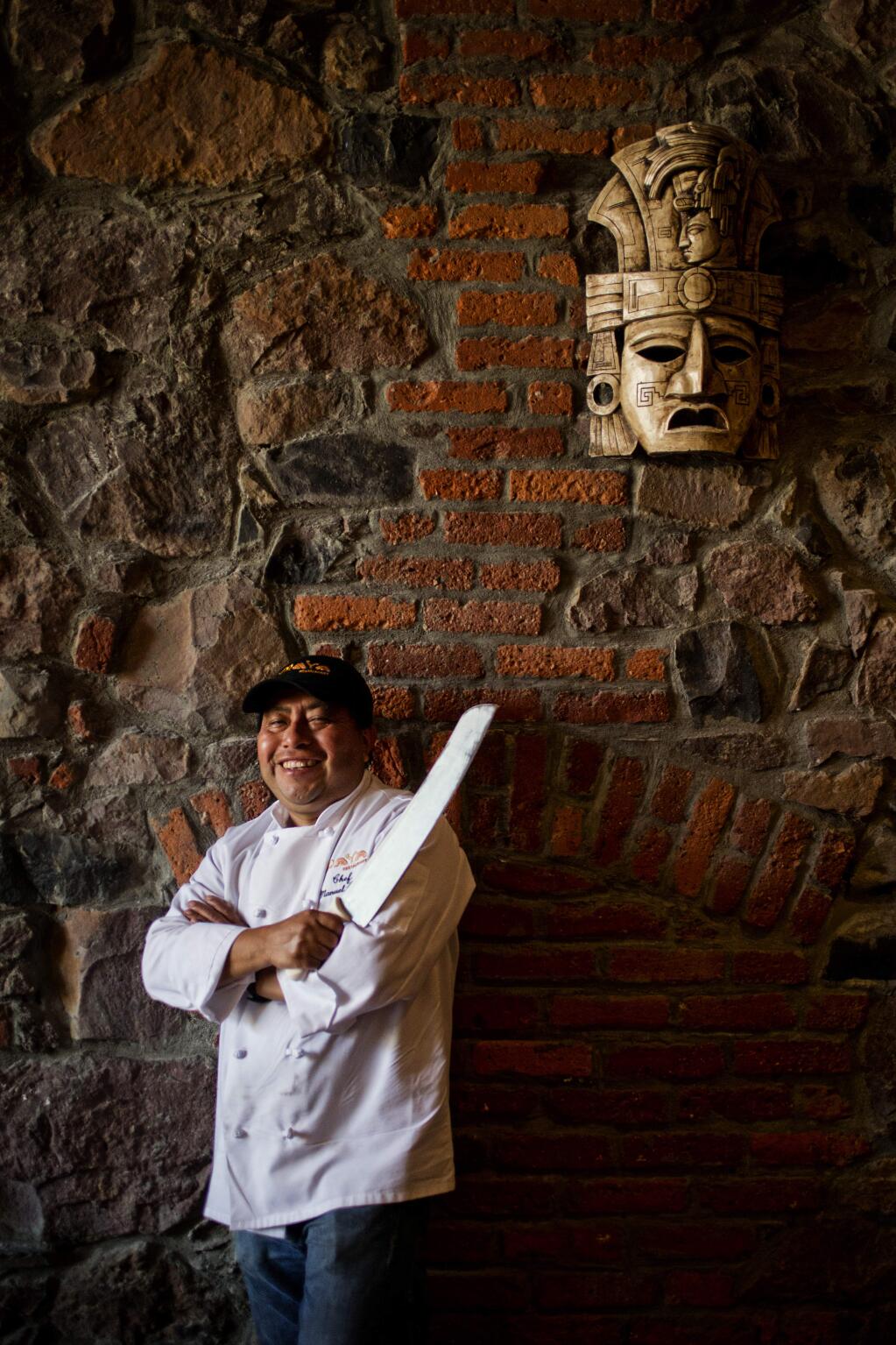 Chef/owner Manuel Arjona in his Maya Restaurant on the square in Sonoma. (JOHN BURGESS/The Press Democrat)