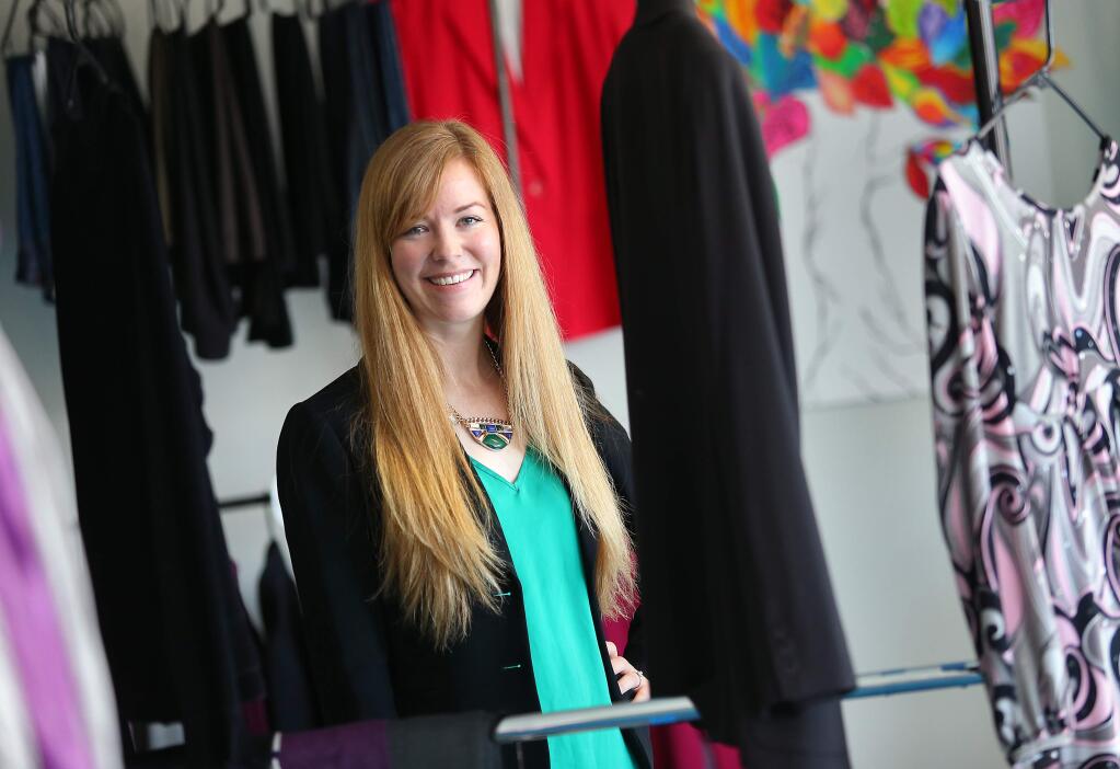 Jenna Garcia is the program manager of Work: Ready, and runs the Work: Ready Apparel store, which provides free clothing for homeless people seeking jobs.(Christopher Chung/ The Press Democrat)