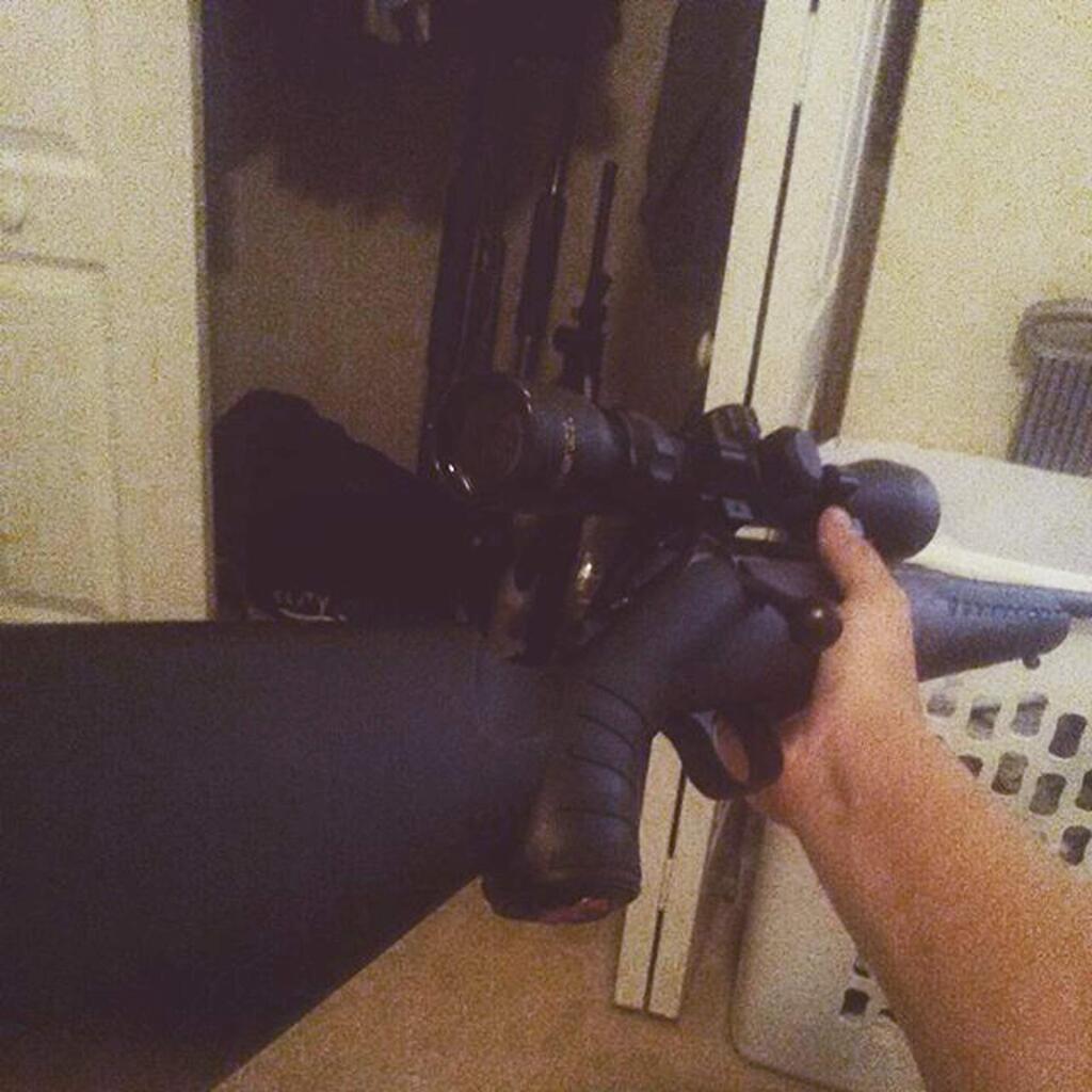 This photo posted on the Instagram account of Nikolas Cruz shows a weapon being held. Cruz was charged with 17 counts of premeditated murder on Thursday, Feb. 15, 2018, the day after opening fire with a semi-automatic weapon in the Marjory Stoneman Douglas High School in Parkland, Fla. (Instagram via AP)