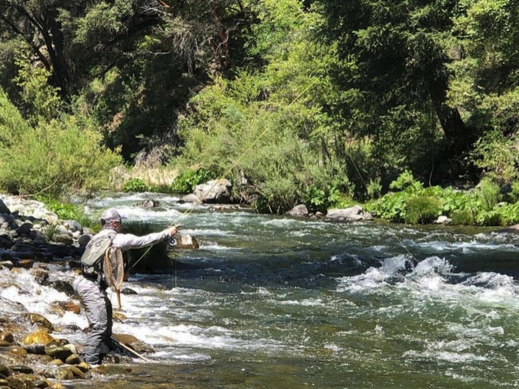 A fishing spot near Dunsmuir captures the essence of fishing the Upper Sacramento River that tumbles through the canyon between Mt. Shasta and Lake Shasta (Ted Fay Fly Shop)