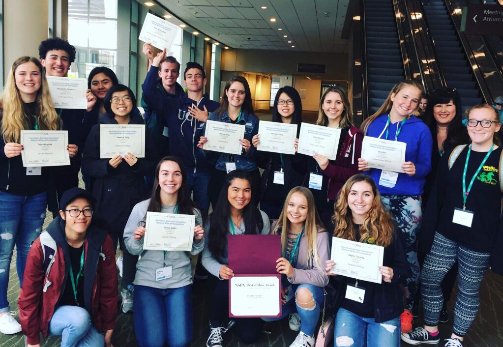 ERIC BACKMAN PHOTOMembers of the Casa Grande High School Gaucho Gazette student newspaper won a bundle of individual awards, along with a seventh-place award for the newspaper in a national competition.