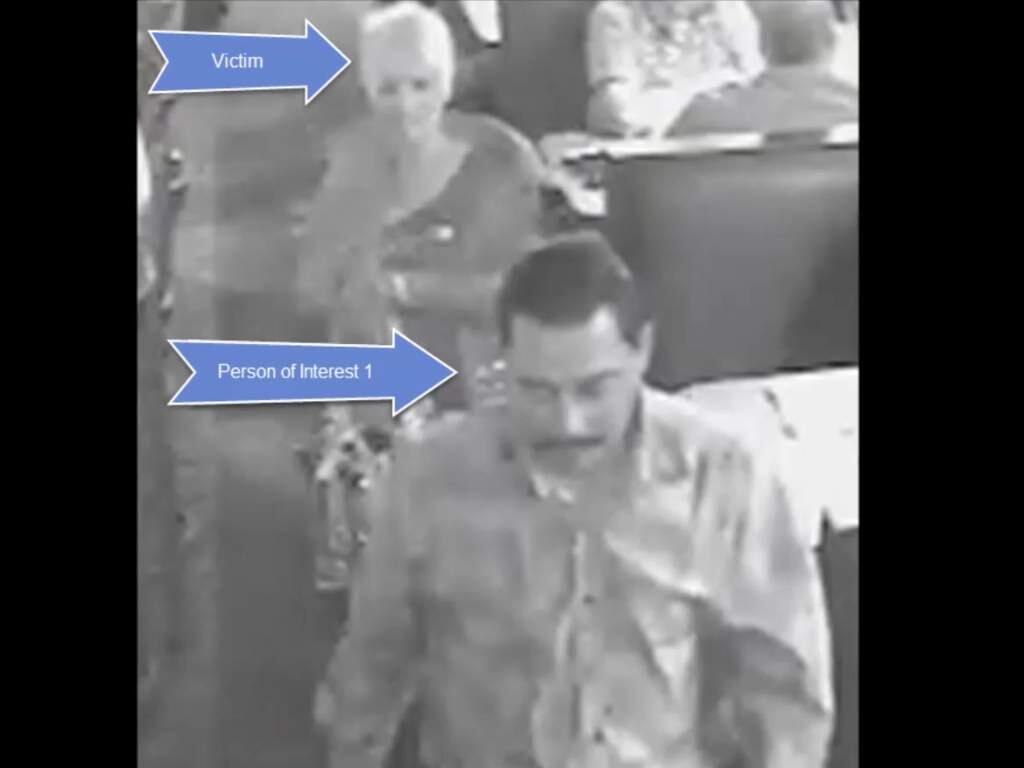 A screen grab of video surveillance from Mi Ranchito Mexican Restaurant on Commerce Boulevard in Cotati shows Maria Cruz Pascual Bejar and one of the men she was seen with on her last day alive, Nov. 15, 2014. Authorities are hoping someone can help them identify the man. (NAPA COUNTY SHERIFFS OFFICE)