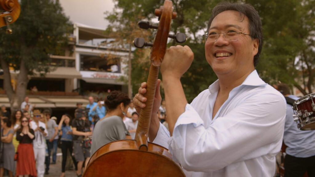 Yo-Yo Ma, the famed cellist and founder of the Silk Road Ensemble, in “The Music of Strangers: Yo-Yo Ma and the Silk Ensemble.” (PARTICIPANT MEDIA)