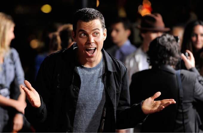 In this Wednesday, Oct. 13, 2010, file photo, Steve-O, a cast member in 'Jackass 3D,' poses at the premiere of the film in Los Angeles. Steve-O was arrested on Sunday, Aug. 9, 2015, for climbing a crane in Hollywood in a protest against Seaworld. (AP Photo/Chris Pizzello, File)