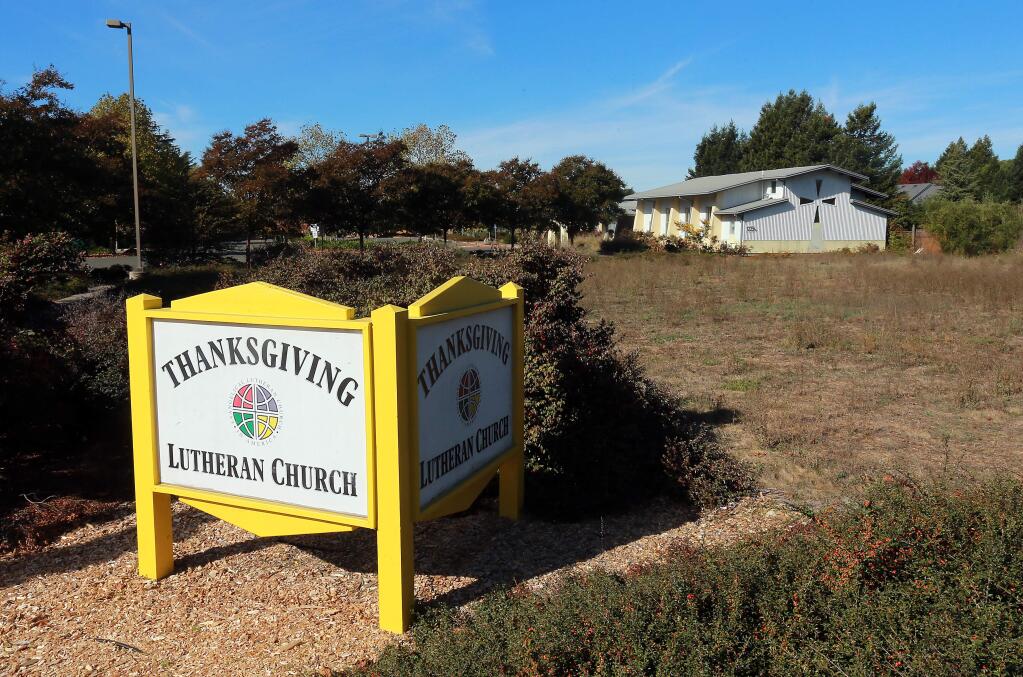 The city of Santa Rosa is buying the Thanksgiving Lutheran Church property on Fulton Rd. in west Santa Rosa as the site for a new a sewer lift station. (John Burgess/The Press Democrat)
