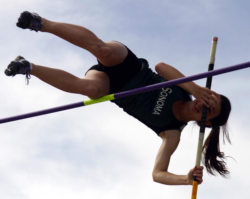 Bill Hoban/Index-TribuneJunior Isabel Garon, the Sonoma girls' school pole-vault record holder, is seen competing last year at Schantz Track.