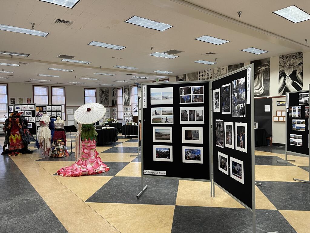 The display at the ArtQuest program’s spring open house in 2023. ArtQuest celebrates its 30th anniversary with a showcase Saturday. (Kathryn Loomis)