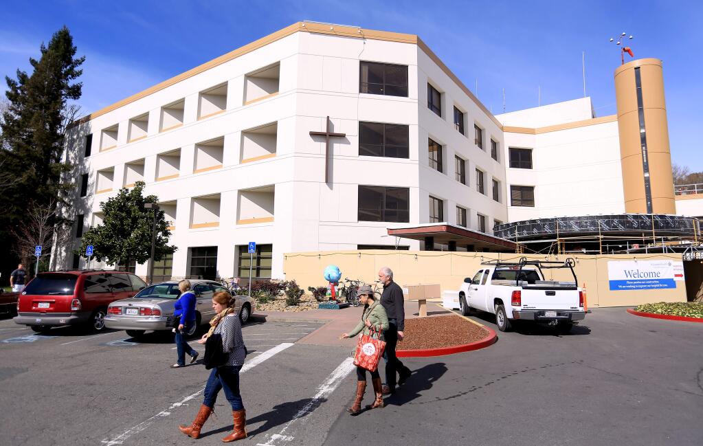 Santa Rosa Memorial Hospital in Santa Rosa, as shown on Wednesday, Feb. 25, 2015. Providence, the medical company that owns the hospital, is closing two outpatient labs in Sonoma County and another in Napa County. Workers say patient care will be affected. (Kent Porter / The Press Democrat file)