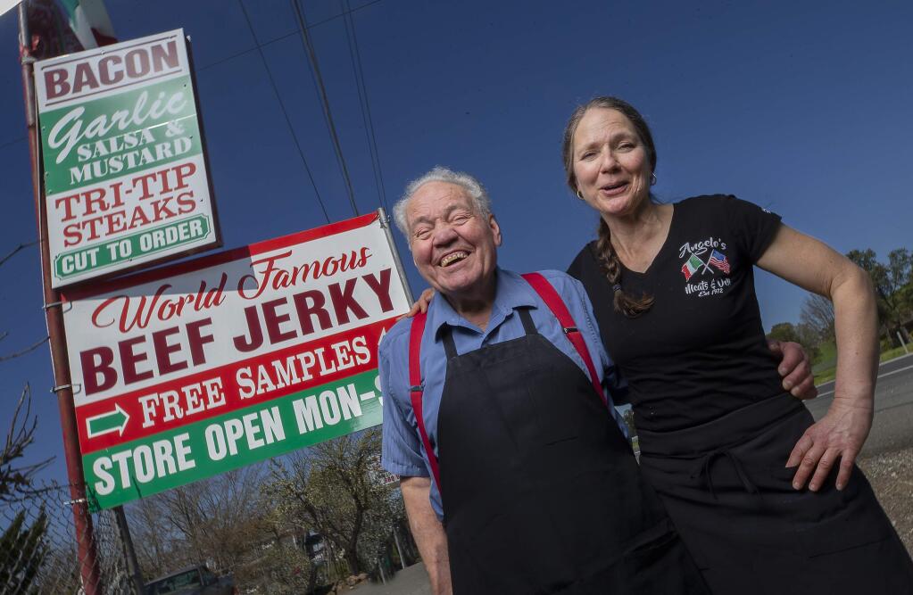 photos by John Burgess / The Press Democrat Angelo Ibleto, left, first opened Angelo's Smokehouse in Petaluma in 1972. The iconic business that he runs with his daughter and co-owner Angela, right, also has a retail store in Sonoma.