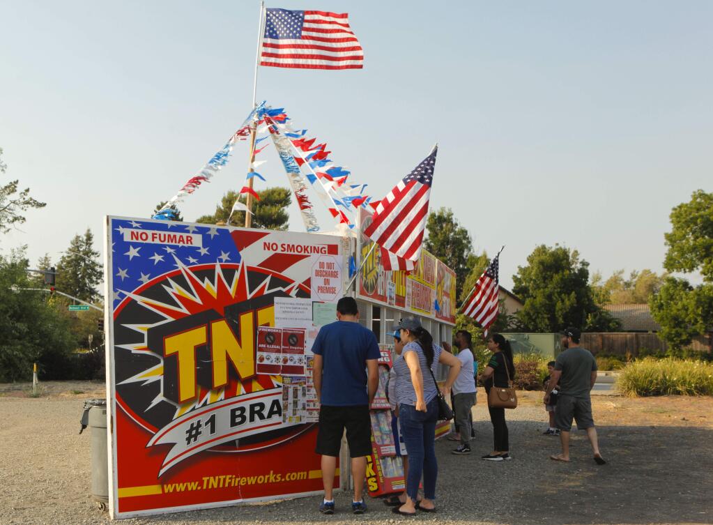 Petaluma is one of four cities in Sonoma County that allows firework sales in the days leading up to the Fourth of July. (Crissy Pascual/Argus-Courier Staff)