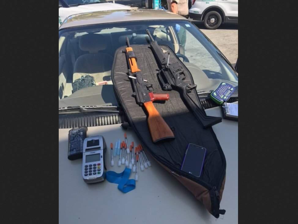 A Santa Rosa man was arrested after Sonoma County sheriff's deputies found two assault rifles in his car during a traffic stop in west Santa Rosa on Tuesday, Aug. 15, 2017. (SONOMA COUNTY SHERIFF'S OFFICE)