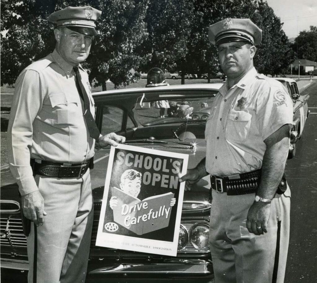 George Scinto, right, and late Santa Rosa Police Chief Melvin 'Dutch' Flohr in the 1960s. Scinto died March 21 at the age of 92. (John LeBaron photo)