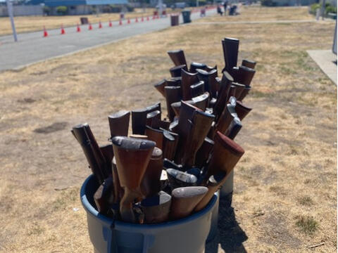 The first ever gun buyback event in the county saw 150 firearms turned over within a 4-hour period, the Petaluma Police Department announced Tuesday. (Petaluma Police Department / Nixle)