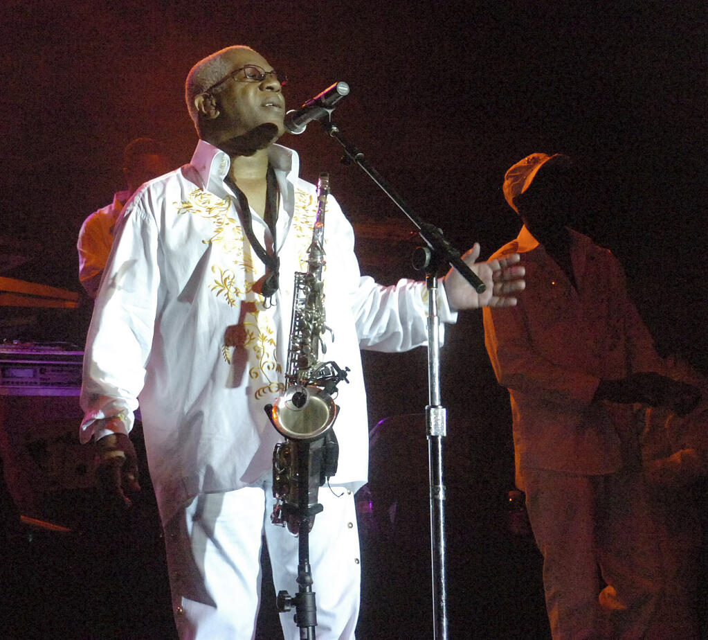 Dennis Thomas performs with the band " Kool and the Gang" in concert in Bethlehem, PA, Sunday, August 3, 2008 (AP Photo/The Express-Times, Joe Gill)