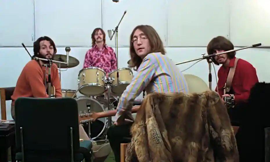 Paul McCartney, Ringo Starr, John Lennon and George Harrison in a recording session for what would become the ‘Let It Be’ album, 1969.