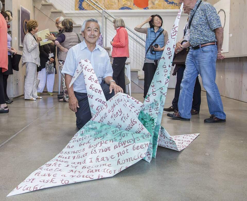 Origami Master Henry Kaku will fold an enromous peac crane out of an eight-foot-sqaure piece of paper, as part of the Peace Crane Project's August 6 commemoration of Nuclear Remembrance Day.