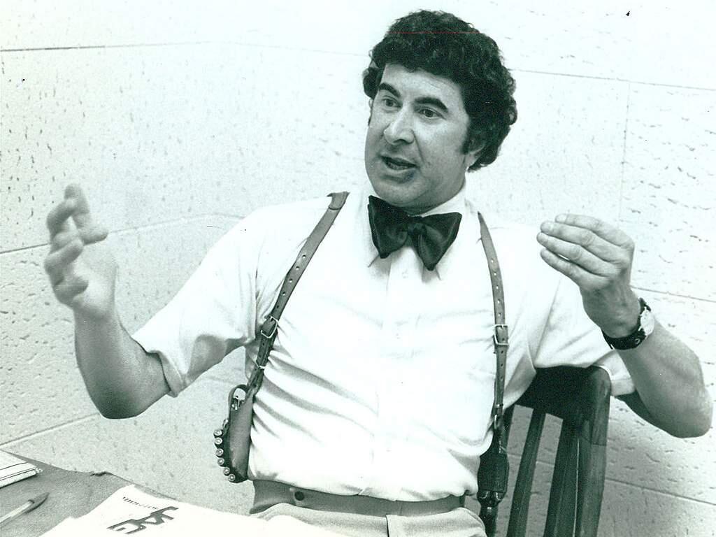 Former San Francisco Police Department inspector Dave Toschi in his office at the Hall of Justice, 7th and Bryant Streets in San Francisco, California. (Photo: Nancy Wong, 1976)