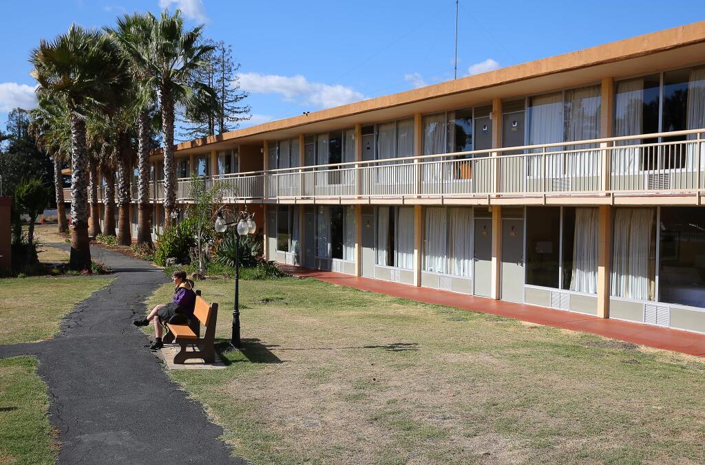 The Palms Inn, in Santa Rosa, is being transformed into single room occupancy housing for the homeless, elderly and veterans. (Christopher Chung/ The Press Democrat)