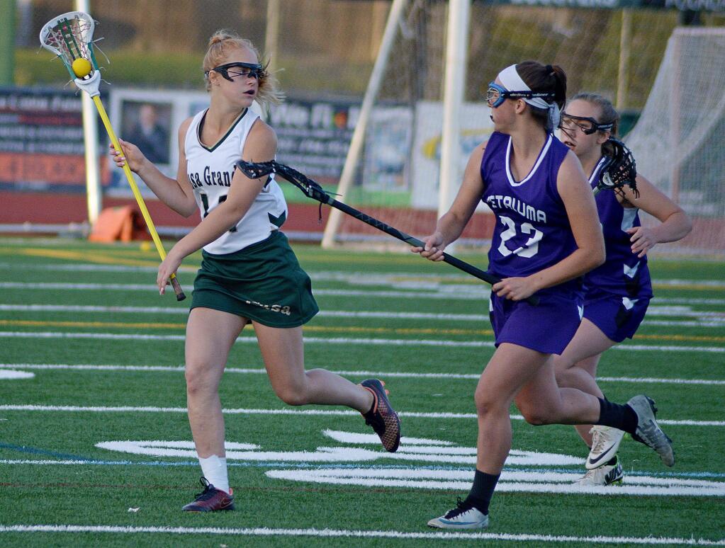 SUMNER FOWLER/FOR THE ARGUS-COURIERCasa Grande freshman Trinity Merwin was selected North Bay League Lacrosse League MVP by the league coaches.