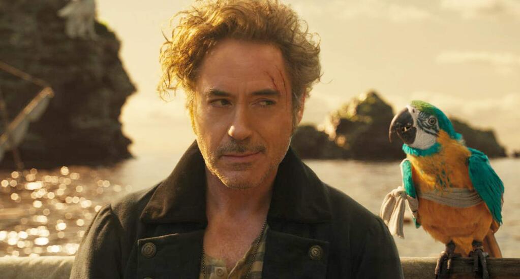 After losing his wife, the eccentric Dr. John Dolittle (Robert Downey Jr.), famed doctor and veterinarian of Queen Victoria's England, becomes a hermit at Dolittle Manor with only his menagerie of exotic animals for company. But when the young queen (Jessie Buckley) falls gravely ill, a reluctant Dolittle is forced to set sail on an epic adventure to a mythical island in search of a cure. (Universal Pictures)