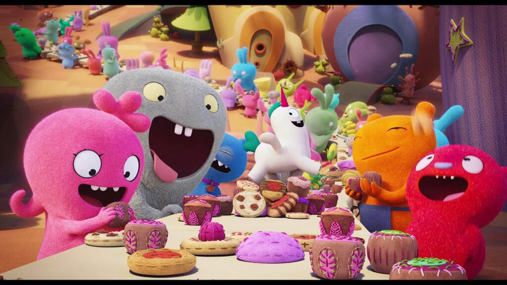 In the town of Uglyville, weird is celebrated, strange is special and the free-spirited Moxy (Clarkson) and her UglyDoll friends live every day in a whirlwind of bliss -- until they take a journey beyond the comfortable borders of Uglyville andl confront what it means to be different in 'Ugly Dolls.' (STXfilms)