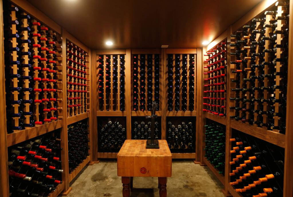 The wine cellar at the remodeled home of Camille Seghesio which was originally built by her family in the early 1900's, in Healdsburg, California, on Thursday, April 20, 2017. (Alvin Jornada / The Press Democrat)