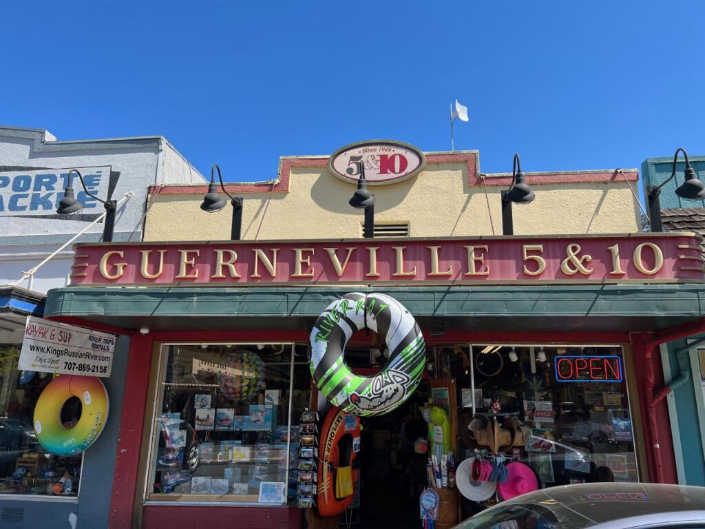 Guerneville’s beloved 5&10 store is up for sale. Roger Coryell photo.