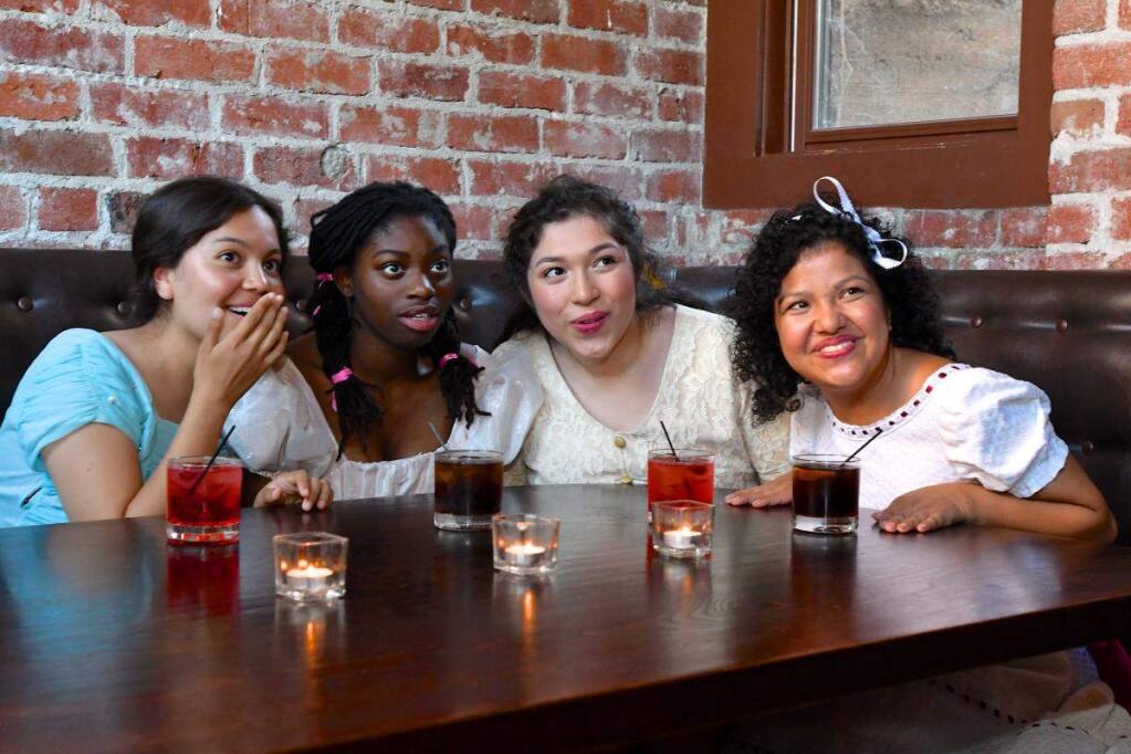 Jasmine Flores-Nunez, Aaronne Louis Charles, Giselle Padilla and Rachel Calos in 'Garcia Girls.' Photo by Thomas Chown