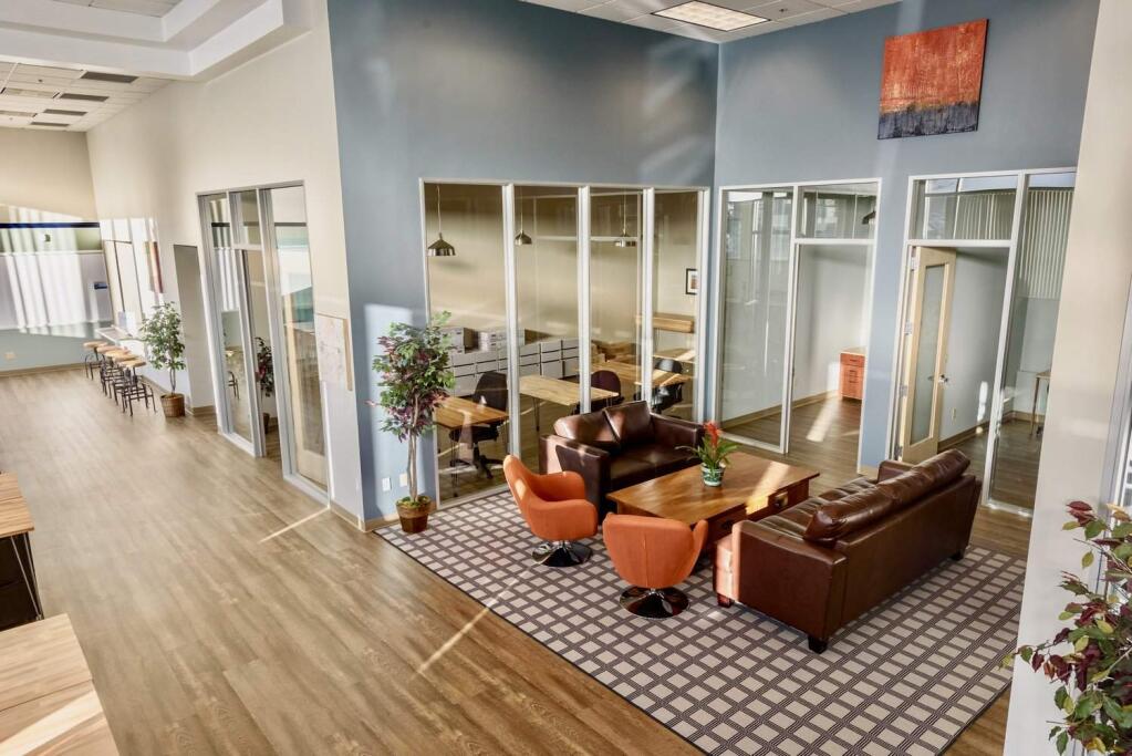 The VenturePad co-working center in San Rafael, opened March 1, 2017, offers lounge-style, enclosed 'quiet zone' and private suites for rent. (FRANK FENNEMA)