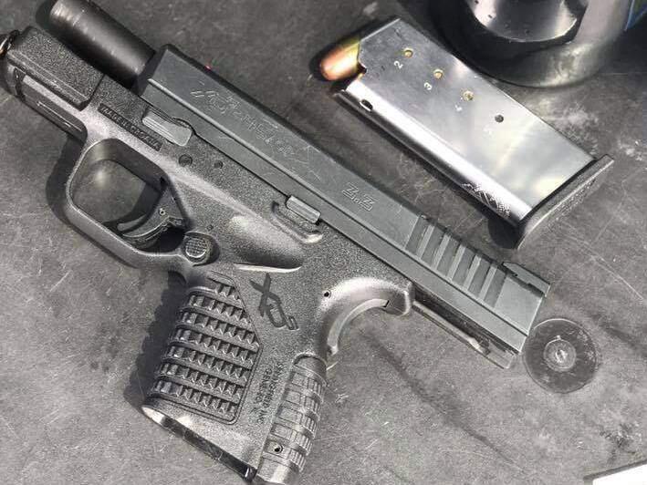 The semi-automatic pistol found inside the car of a woman arrested in Santa Rosa on Saturday, April 22, 2017. (SANTA ROSA POLICE DEPARTMENT/ FACEBOOK)