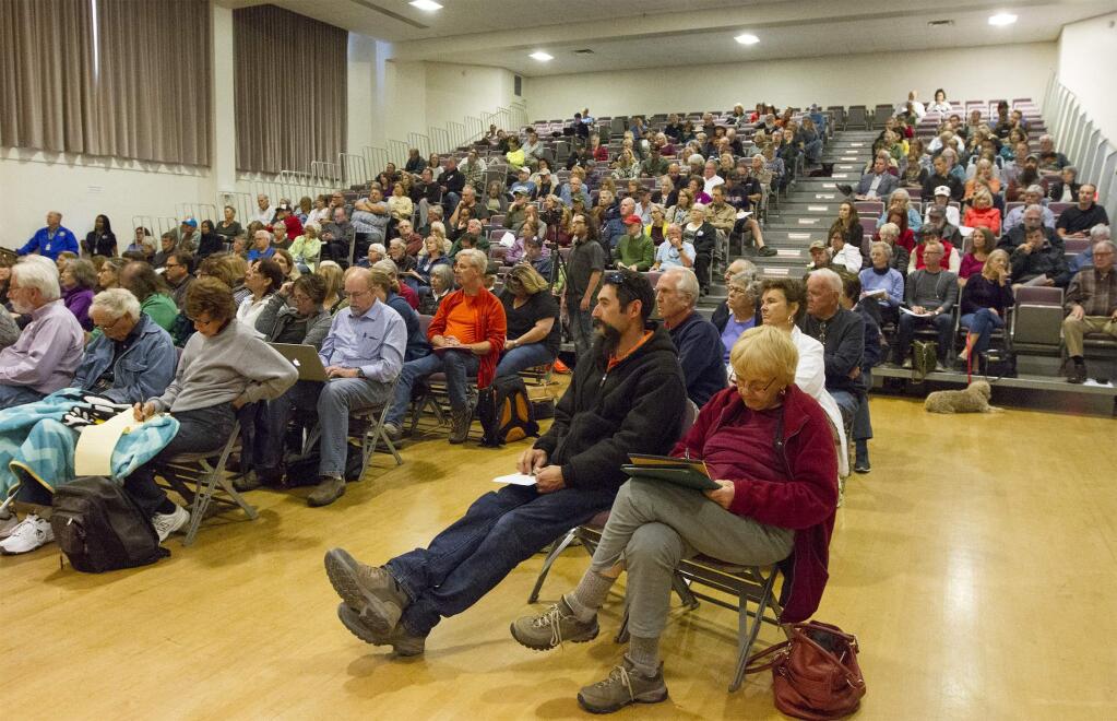 A Town Hall Meeting at the Veterans Memorial Building on Thursday, Oct. 19. (Photo by Robbi Pengelly/Index-Tribune)