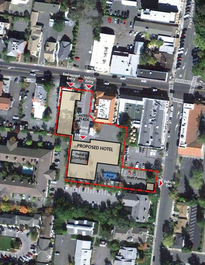 The proposed hotel on West Napa Street.